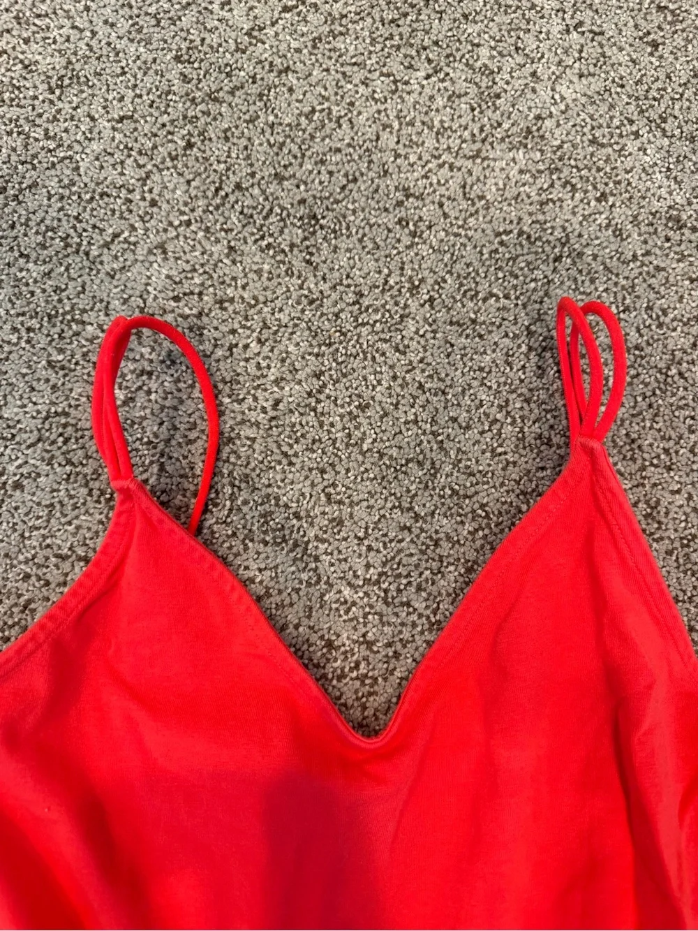 American Eagle Outfitters Red V-Neck One-Piece Bodysuit